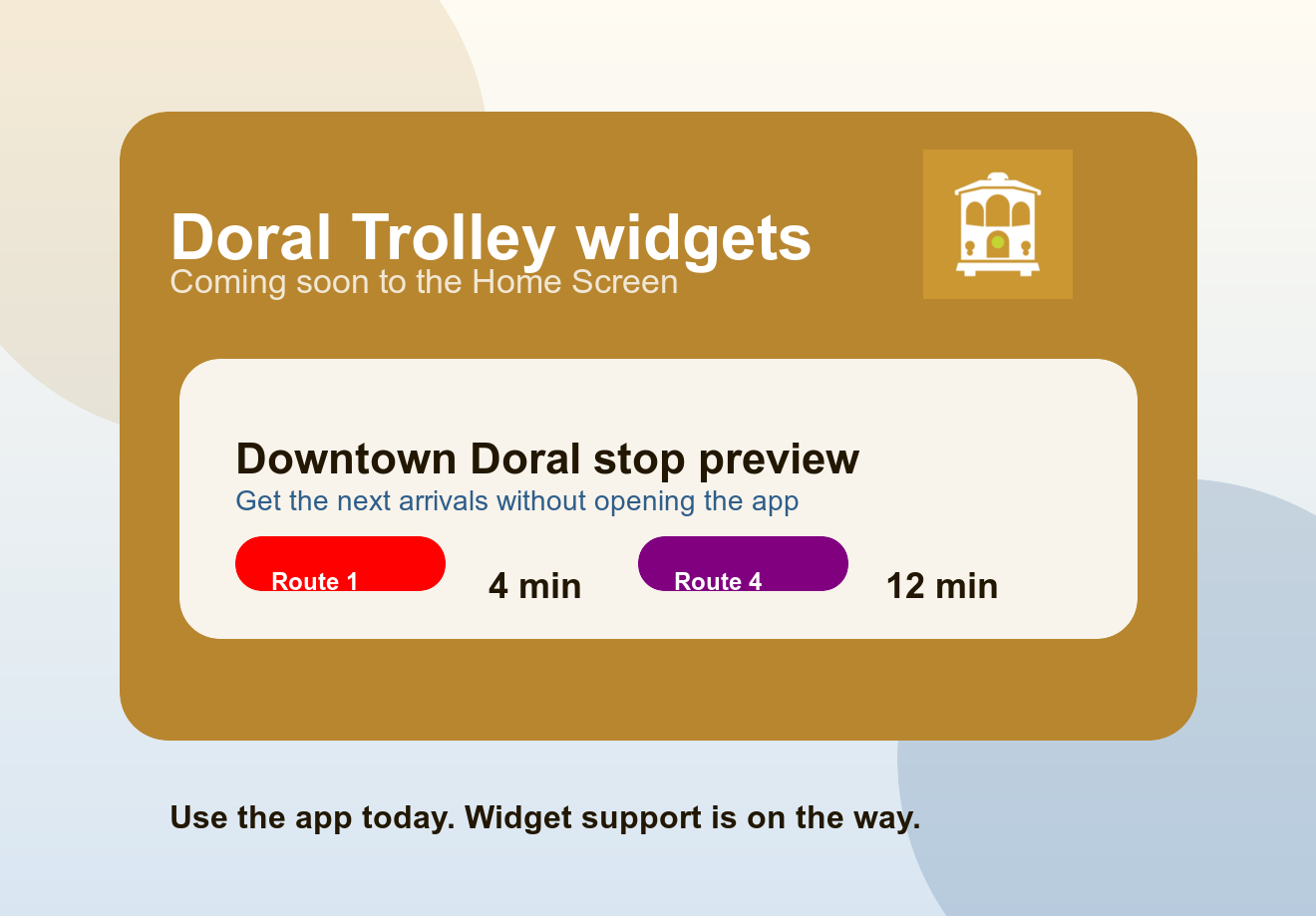 Preview area for upcoming Doral Trolley Tracker Home Screen widgets